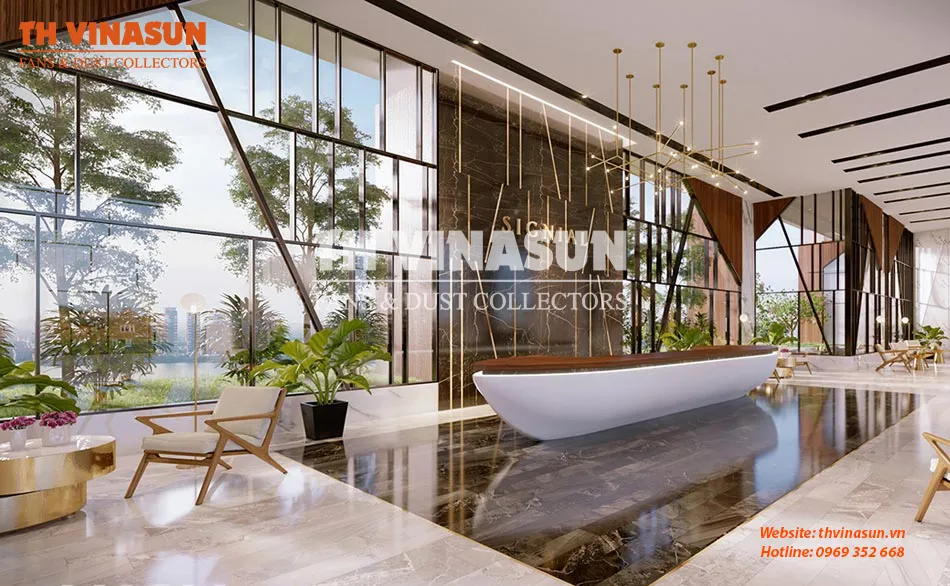 Kiểm tra hoàn thiện hệ thống thông gió âm trần sau khi lắp đặt tại tòa nhà