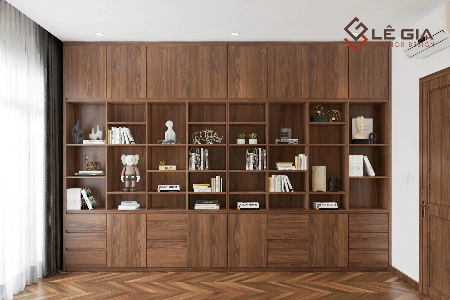 Tủ văn phòng đẹp - Kệ gỗ trang trí văn phòng LG-KG099