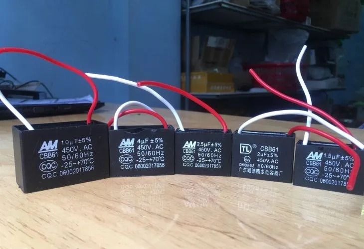 Cấu tạo bên trong của tụ điện quạt với thông số điện dung rõ ràng