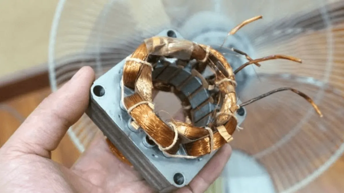 Cấu tạo cuộn dây đồng bên trong quạt điện cần đảm bảo độ chắc chắn khi vận hành