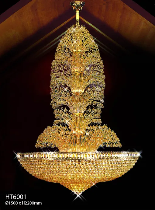 Đặc điểm hạt pha lê 7 màu trong suốt trên dòng đèn HT-PL6001 khi phản chiếu ánh sáng