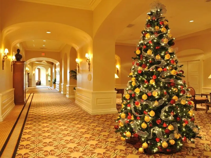 Hệ thống đèn LED dây trang trí ngoài trời tại các khu vực giải trí và quán ăn vào dịp lễ hội