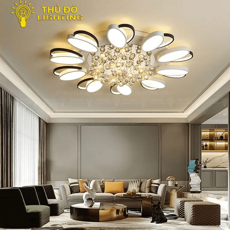 Thiết kế cánh hoa mềm mại tạo điểm nhấn nghệ thuật độc đáo trên trần nhà