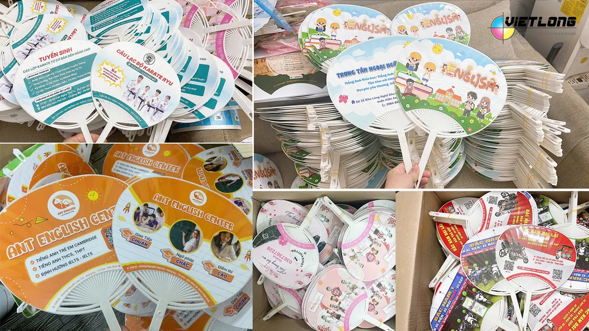 Các mẫu quạt nhựa in logo quảng cáo cho event và sự kiện