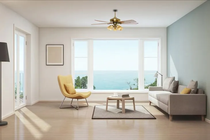 Mẫu quạt trần đèn chùm cao cấp với kích thước lớn dành cho không gian sang trọng