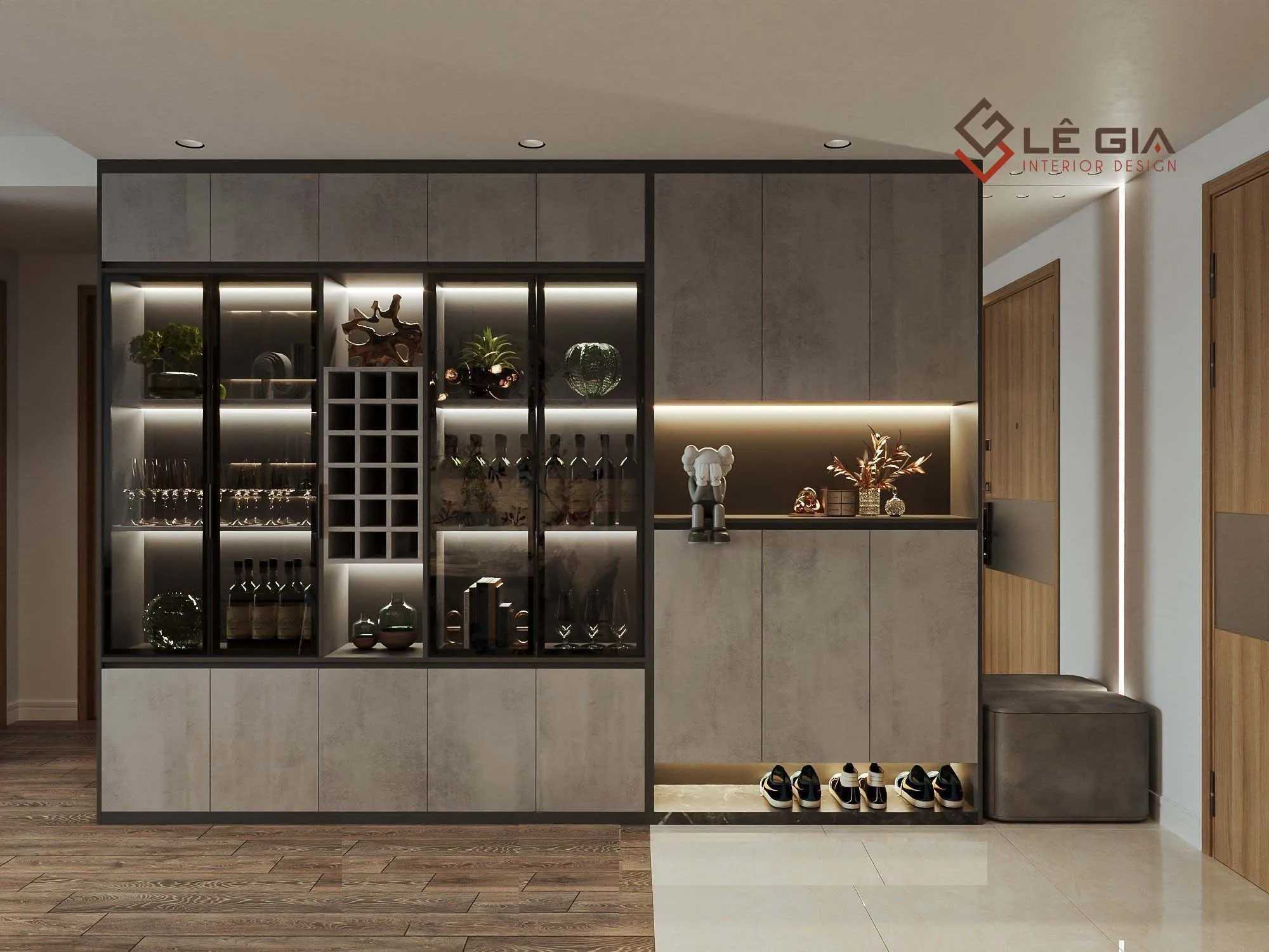 Mẫu tủ rượu đẹp cho phòng khách đẳng cấp LG-TR038