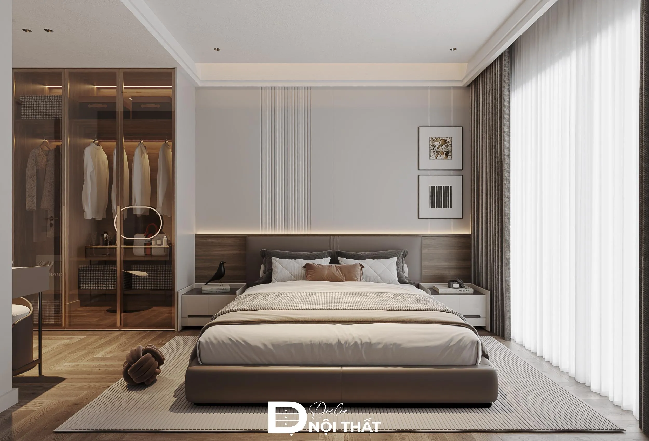 Sự kết hợp hoàn hảo giữa tông trắng chủ đạo và các chi tiết decor màu trung tính