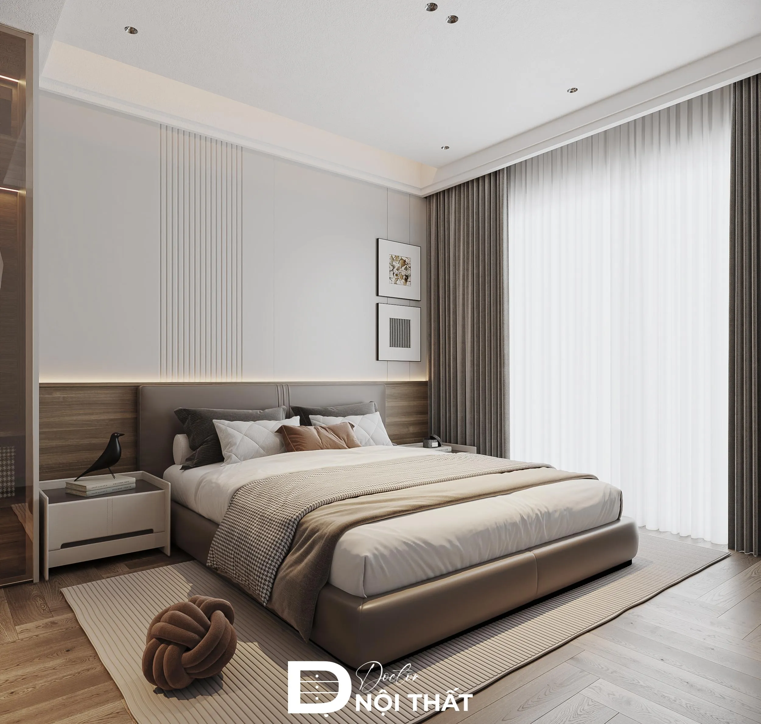 Phòng ngủ trắng kem phong cách Bắc Âu mang đến sự ấm áp và gần gũi