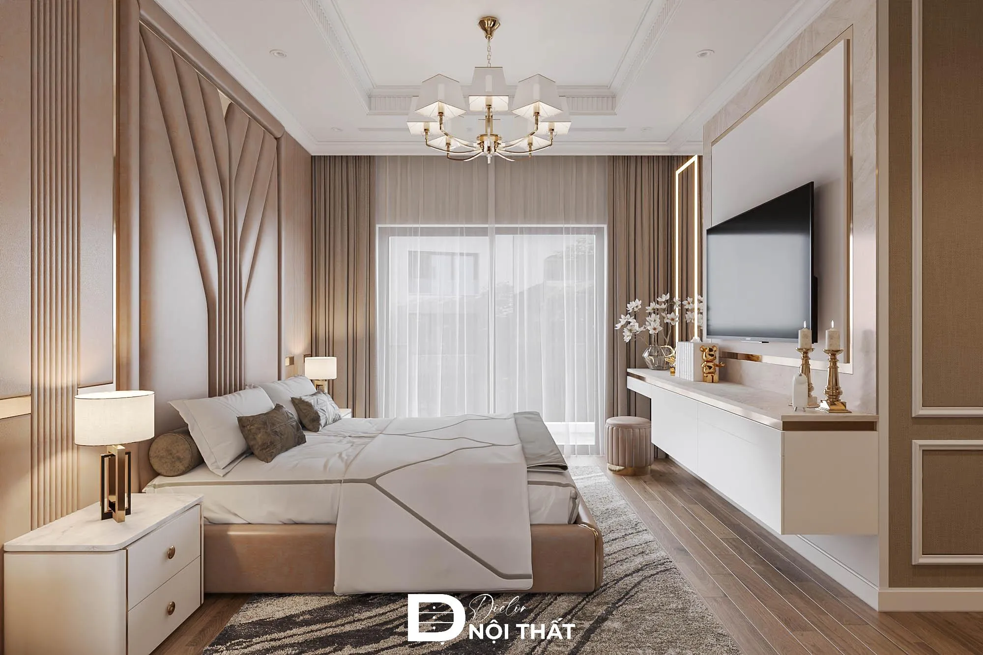 Thiết kế phòng ngủ trắng nhỏ gọn nhưng vẫn đầy đủ tiện nghi cho nữ giới