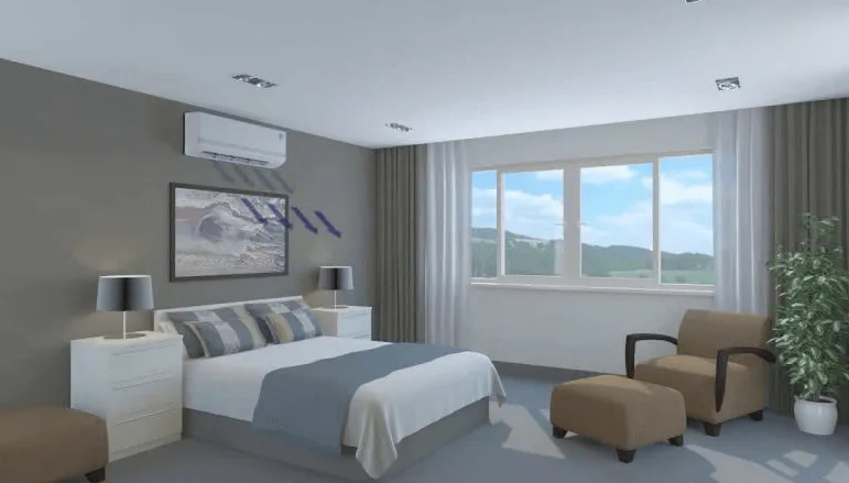 Lắp quạt thông gió trong phòng ngủ có điều hòa