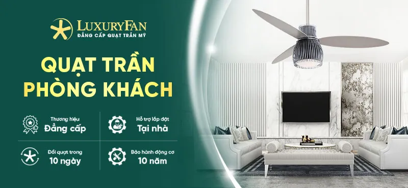 quạt trần phòng khách