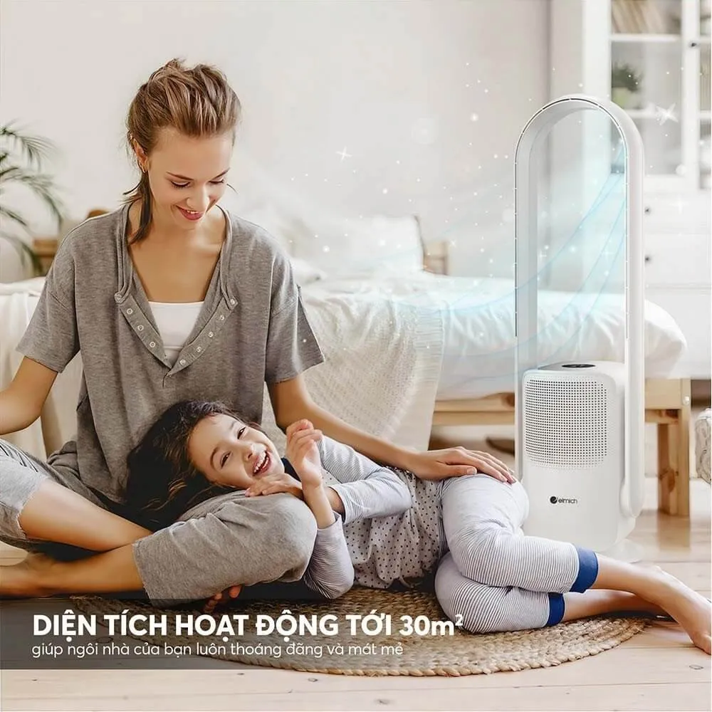 Chi tiết bảng điều khiển và lưới bảo vệ an toàn của quạt Elmich thế hệ mới