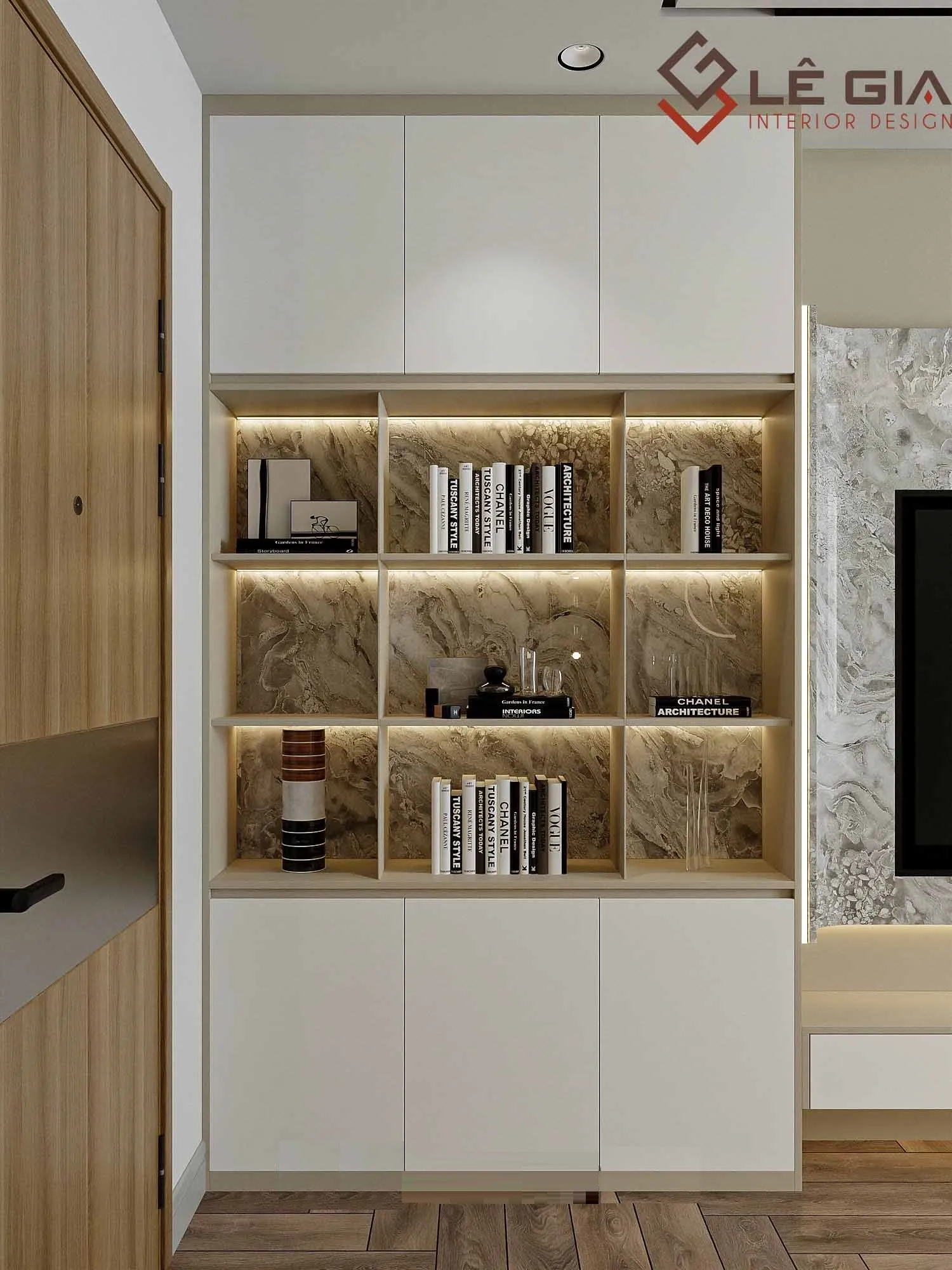 Kệ gỗ trang trí phòng khách đẹp LG-KG103