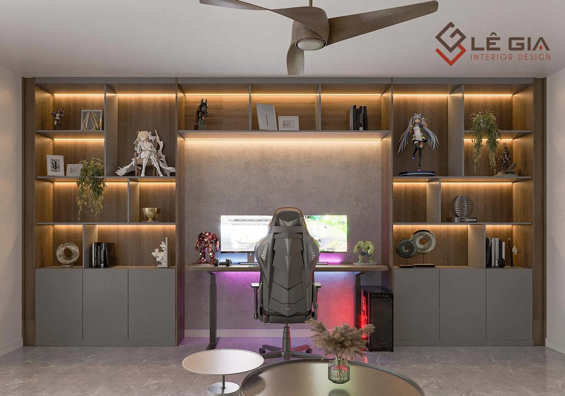 Kệ gỗ trang trí phòng khách đẹp LG-KG104