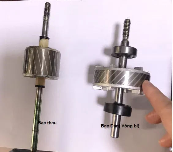 Phân biệt cấu tạo giữa bạc thau truyền thống và bạc đạn trên động cơ quạt điện