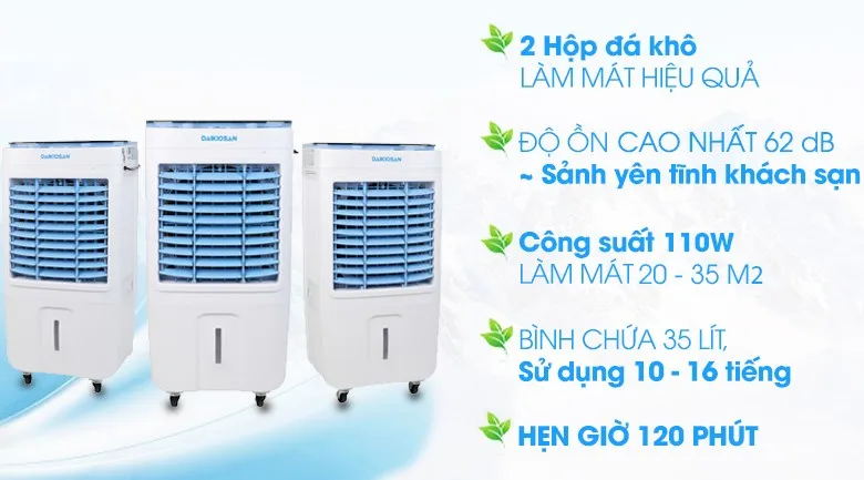 Mẫu quạt điều hòa Daikiosan sở hữu thiết kế trang nhã và khả năng làm lạnh sâu